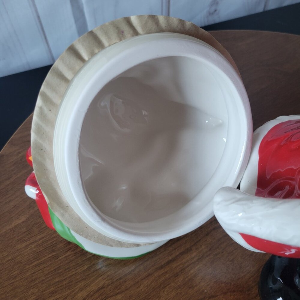 African American Black Santa Ceramic Cookie Candy Jar Santa’s Christmas Workshop - Picture 6 of 9